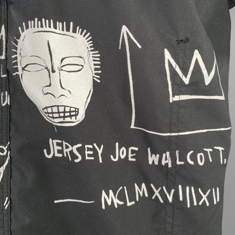 JUNYA WATANABE 2022 Size XL Black White Basquiat Graphic Cotton Short Sleeve Shirt