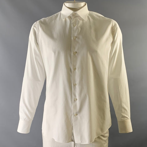 Chemise à manches longues en coton blanc boutonnée SUIT SUPPLY Taille L