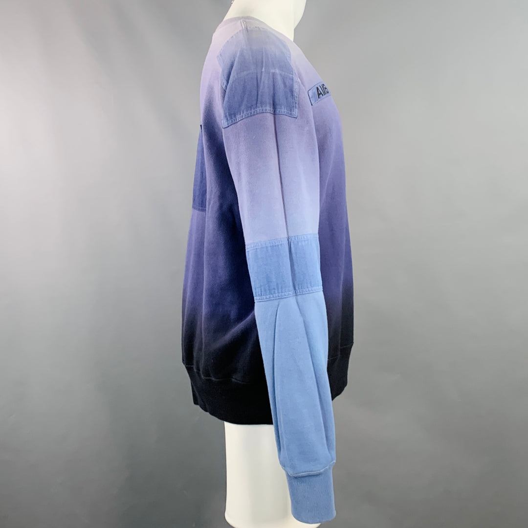AMBUSH Size M Purple Black Ombre Cotton Logo Patch Sweatshirt