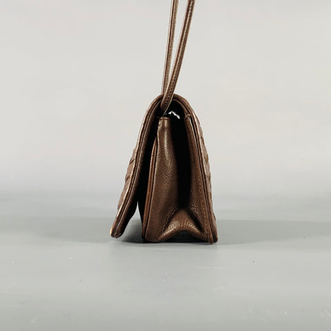 BOTTEGA VENETA Intrecciato Brown Woven Leather Crossbody Bag