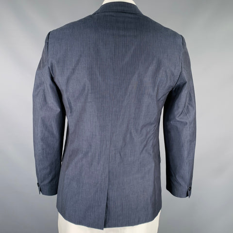 THEORY Size 42 Navy Blue Stripe Cotton Notch Lapel Sport Coat