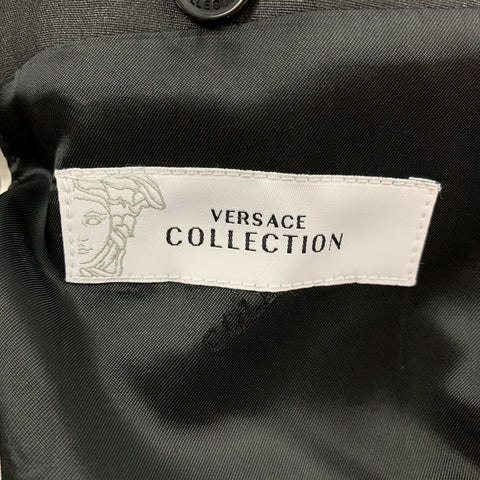 VERSACE COLLECTION Size 42 Black Polyester Blend Peak Lapel Sport Coat