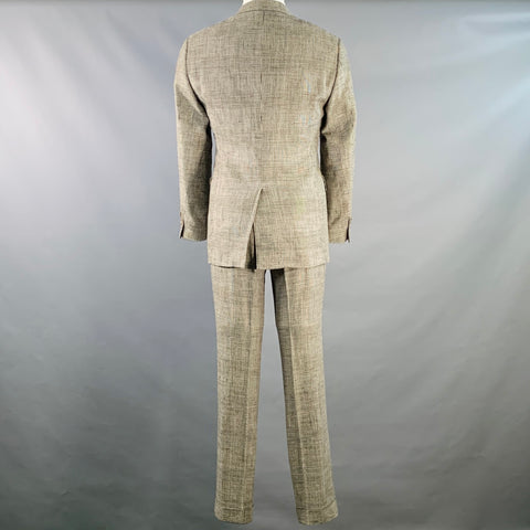 POLO by RALPH LAUREN Size 38 Regular Black Grey Glenplaid Notch Lapel Suit