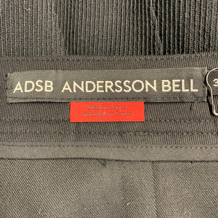 ADSB ANDERSSON BELL Size 4 Black Pleated Asymmetrical Belted Wrap Skirt