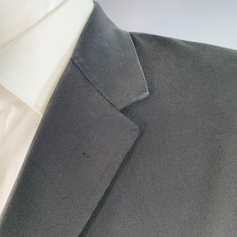 PRADA Size 40 Regular Black Polyester Blend Notch Lapel Three Button Sport Coat