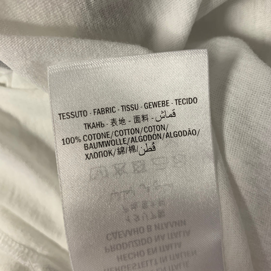 GUCCI Size XL White Grey Black Graphic Cotton Scoop Neck T-shirt