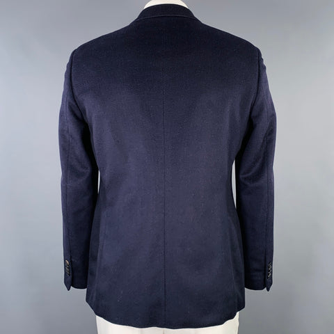 GIORGIO ARMANI Size 44 Navy Cashmere Silk Notch Lapel Sport Coat