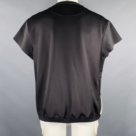 PORTS 1961 Size S Warhol Black White Polyester Blend Short Sleeve Pullover