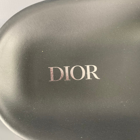 DIOR HOMME Size 12 Navy Beige Oblique Canvas Straps Sandals