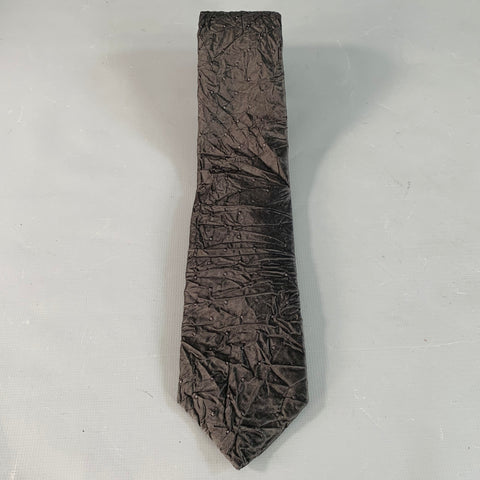 PAUL SMITH One Size Black Wrinkled Dots Silk Tie