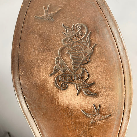 PAUL SMITH Chaussures Richelieu en cuir marron antique, bout golf fleuri, à lacets, taille 44