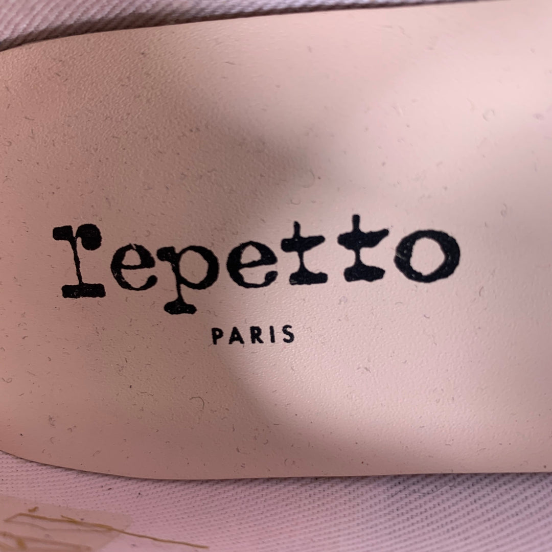 REPETTO Size 9.5 Black Patent Leather Pointed Toe Bow Flats