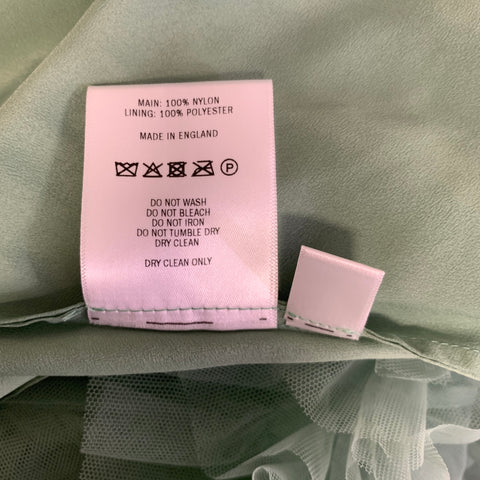 MOLLY GODDARD Size 8 Mint Nylon Tulle Scoop Neck Mid-Calf Cocktail Dress