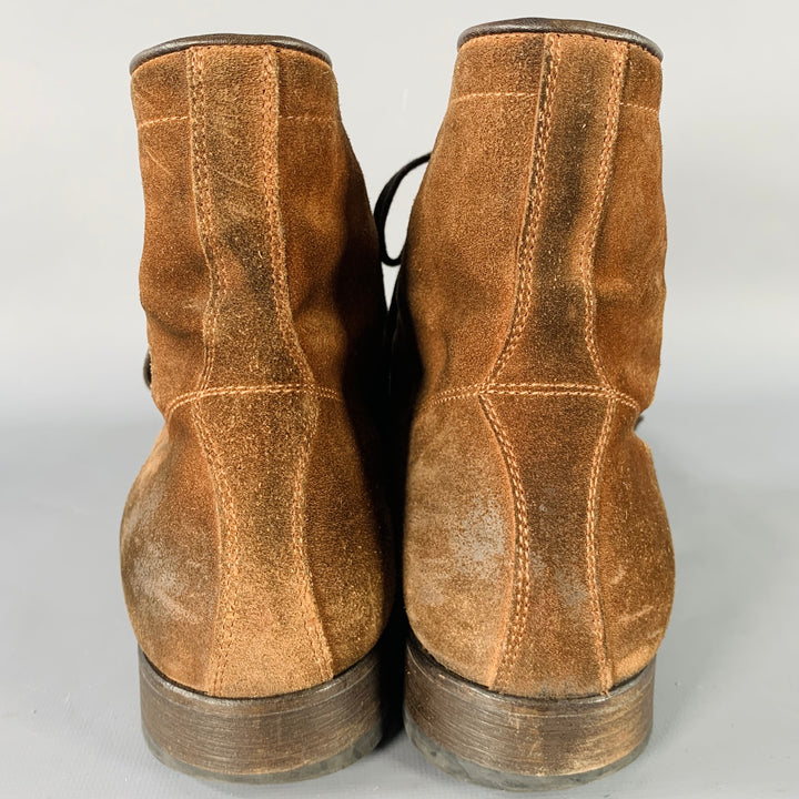 TO BOOT NY Size 8 Brown Roughout Leather Lace-Up Ankle Boots