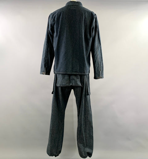 RRL by RALPH LAUREN Size XL Navy Heather Cotton Chore Overalls Jumpsuit