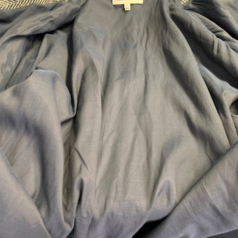 ALEX MILL Size M Grey Navy Herringbone Wool Blend Hidden Buttons Coat