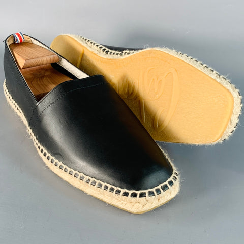 CASTANER Size 11 Black Beige Leather Espadrille Sneakers