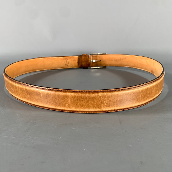 SUTOR MANTELLASSI Size 38 Camel Distressed Leather Belt