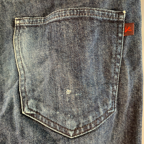 ISAIA Size 32 Blue Cotton Selvedge Twill Skinny Jeans