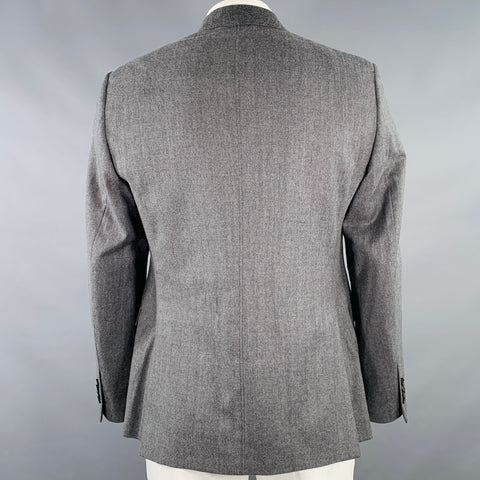 ETRO Size 42 Grey Wool Blend Paisley Trim Single Breasted Sport Coat