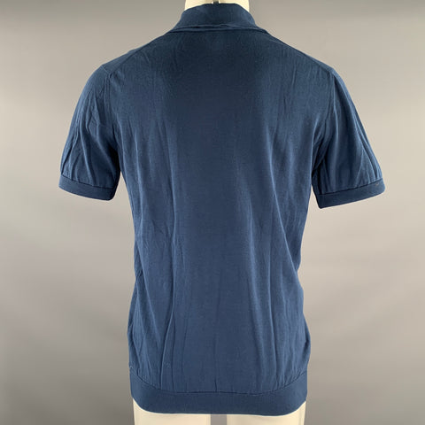 PRADA Size M Navy Rib Knit Polo