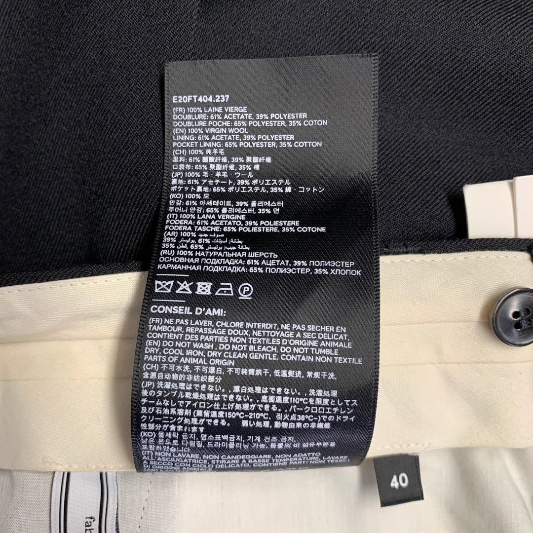 AMI by ALEXANDRE MATTIUSSI Size 30 Black Solid Wool Wide Leg Dress Pants