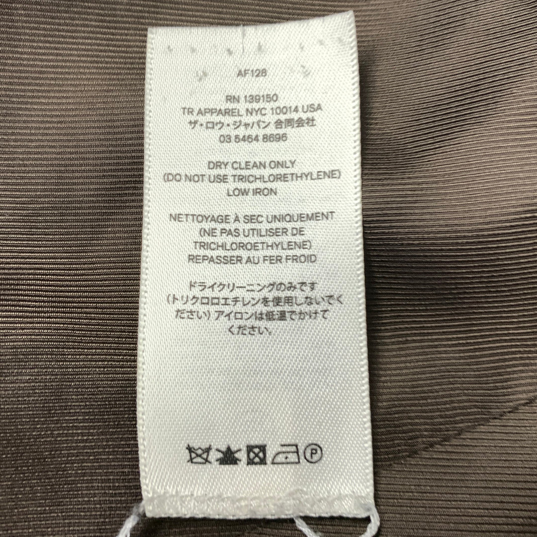 THE ROW Size XL Grey Black Wool Silk Blend Coat