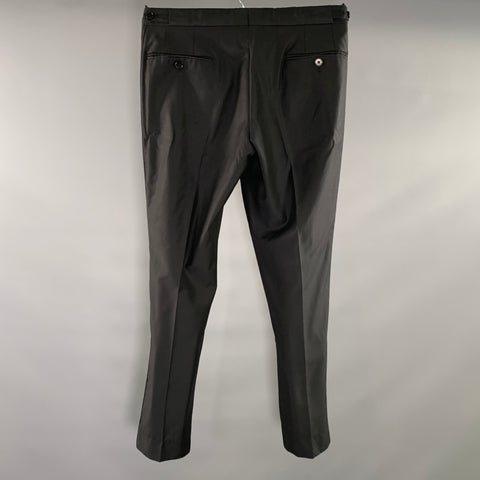 PAUL SMITH Size 30 Black Wool Tuxedo Dress Pants
