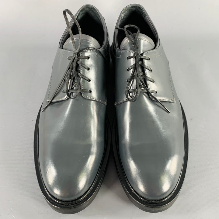 CALVIN KLEIN COLLECTION Size 9 Grey Leather Lace-Up Shoes