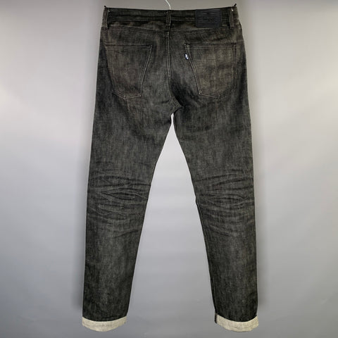 LEVI'S Size 32 Black Dark Grey Cotton Straight Denim Jeans