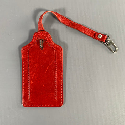 ABAS Red Leather Luggage Tag Bags