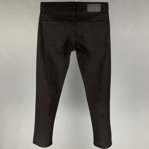 CALVIN KLEIN Taille 31 Jean slim en coton noir avec braguette zippée