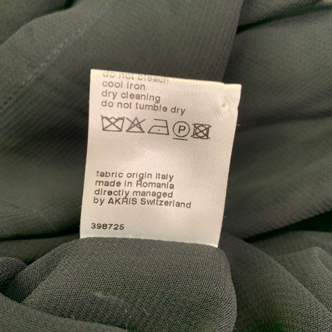 AKRIS Size 12 Black Wool Blend Sleeveless Tulip Dress