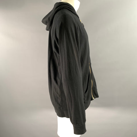 VISVIM Size XL Black Zip Cotton Hoodie Jacket
