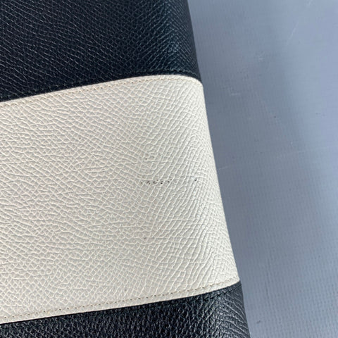 BALLY One Size Black Cream Color Block Leather Zip Around Checkbook Wallet