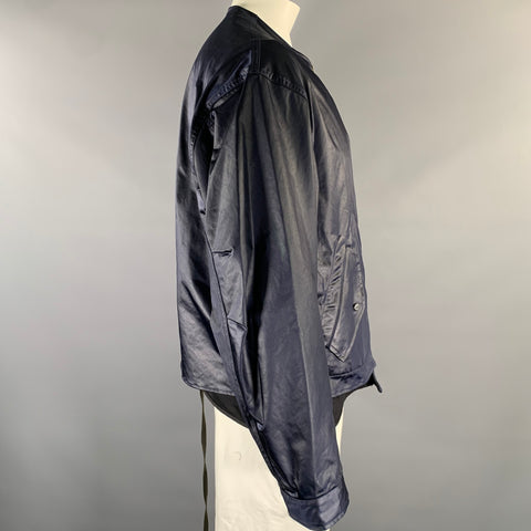 MEANSWHILE Size L Navy Black Polyester Cotton Nylon Reversible Jacket