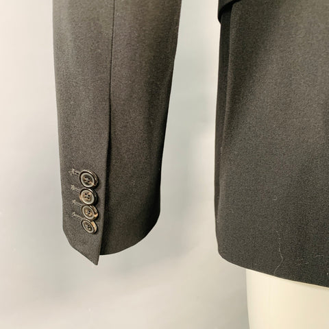 DRIES VAN NOTEN Size 36 Black Polyester Wool Single Breasted Notch Lapel Sport Coat