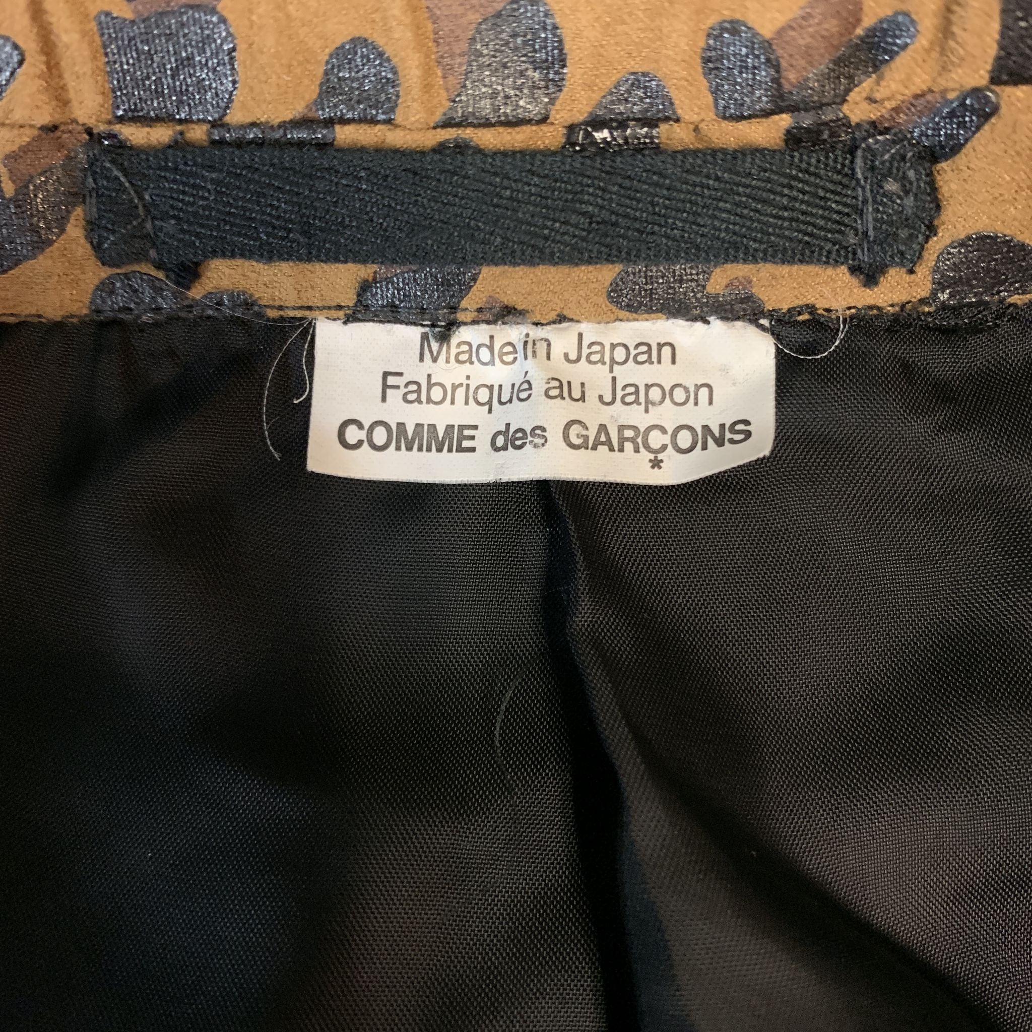 COMME des GARCONS HOMME PLUS M Black Leopard Trim Shawl Collar