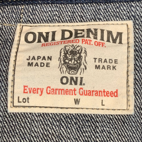 ONI DENIM Size L Indigo Contrast Stitch Denim Twill Trucker Jacket