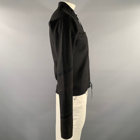 M.A+ Size M Black Brown Speckled Cotton Zip Up Jacket