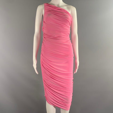 NORMA KAMALI Size XS Pink Polyester Spandex Ruched One Shoulder Dress – Sui Generis Designer Consignment NORMA KAMALI Size XS Pink Polyester Spandex Ruched One Shoulder Dress – Sui Generis Designer Consignment