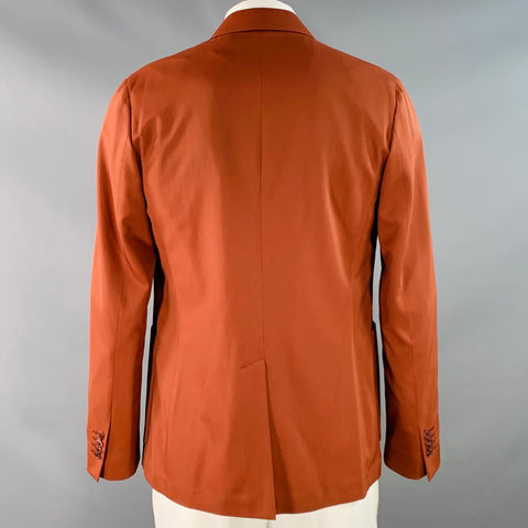 PAUL SMITH Size 42 Soho Fit Brick Orange Wool Notch Lapel Sport Coat
