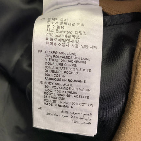 SANDRO Size S Tan Wool Blend Single Breasted Coat