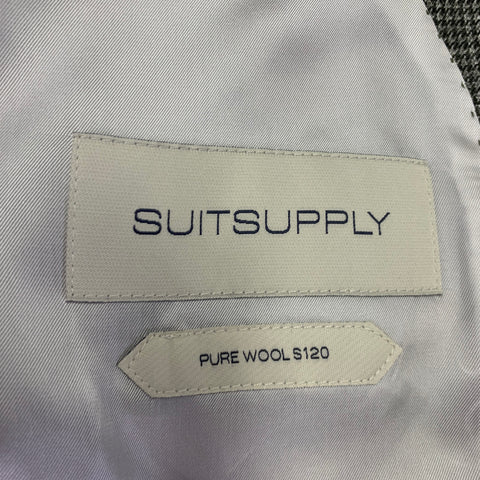 SUITSUPPLY Size 38 Grey Charcoal Houndstooth Wool Notch Lapel Suit