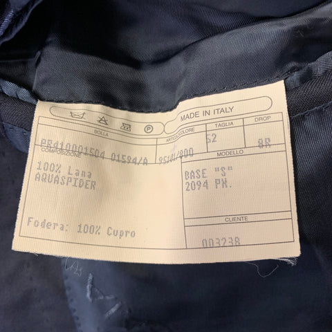 ISAIA Chest Size 42 Black Wool Notch Lapel Suit