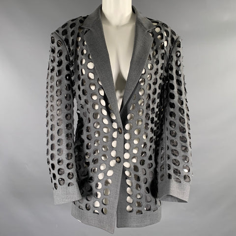 MAISON MARGIELA Size 4 Grey Wool  Polyester Blazer Jacket