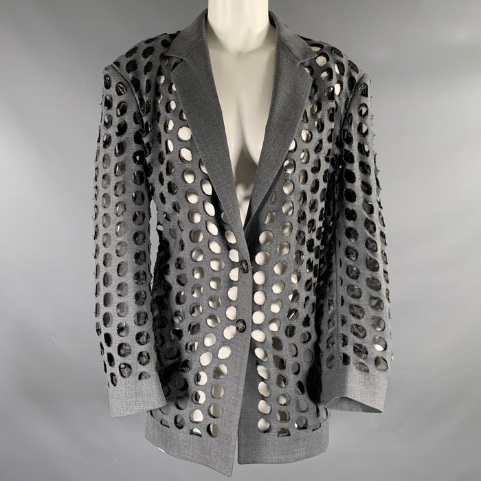 MAISON MARGIELA Size 4 Grey Wool  Polyester Blazer Jacket