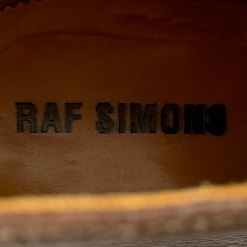 RAF SIMONS Size 8 Brown Pebble Grain Leather Lace-Up Ankle Chukka Boots