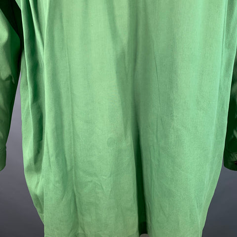 ISSEY MIYAKE Vintage Size L Green Blue Stripe Cotton One Pocket Long Sleeve Shirt