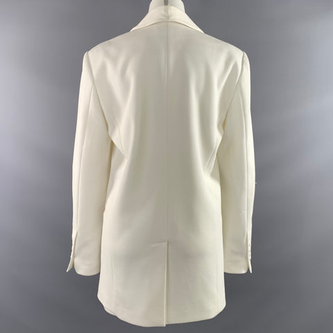 ZAC POSEN Size M Off White Wool Shawl Collar Jacket Indoor Blazer